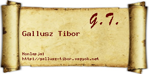 Gallusz Tibor névjegykártya